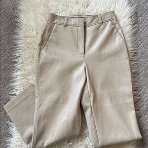 Aritzia Babaton Cream Markova Leather Pant